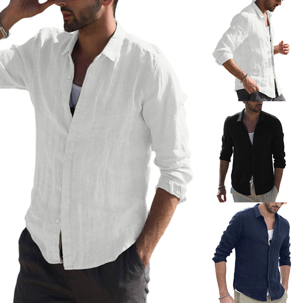 Men Shirt Cotton Blend Pocket Tops - WOMONA.COM