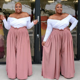 Summer Plus Size Loose Urban Casual Wide-leg Pants - WOMONA.COM