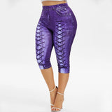 Digital Printing Denim Sports Pocket Leggings - WOMONA.COM