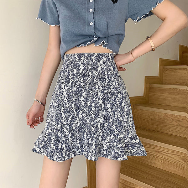 Lace Floral Skirt - WOMONA.COM