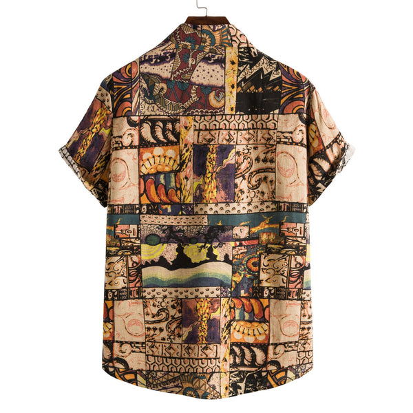 Casual Men's Short-Sleeved Shirt - WOMONA.COM