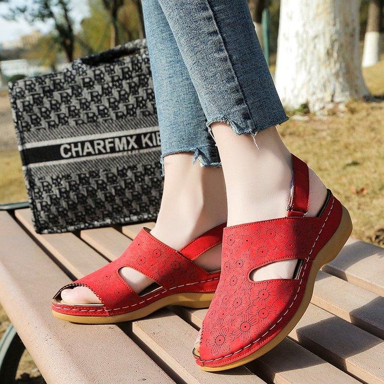 Flower Fish Mouth Sandals - WOMONA.COM