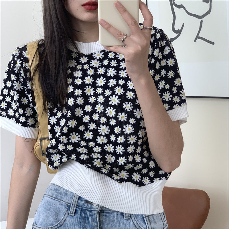 Bubble Short-sleeved T-shirt - WOMONA.COM