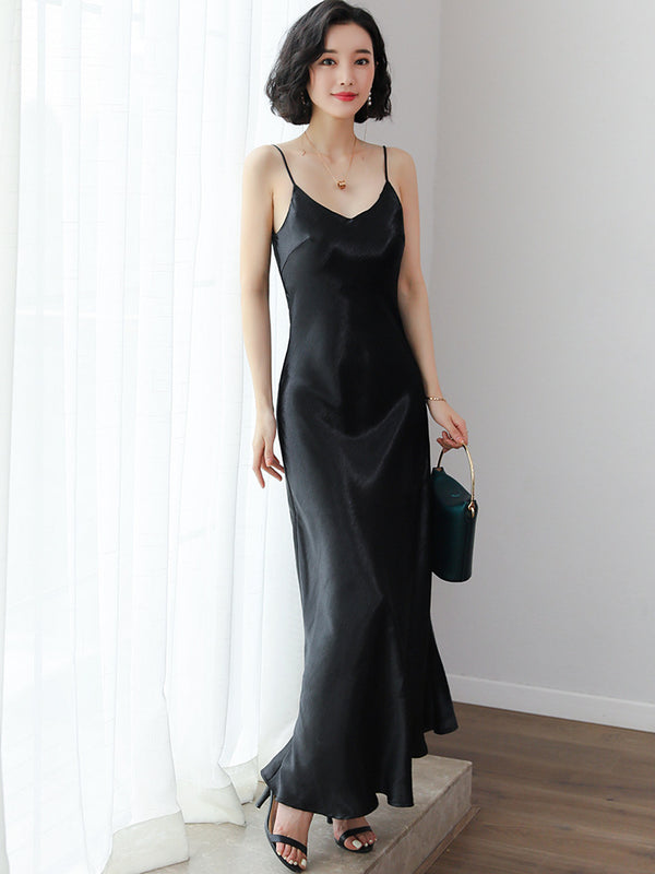 Silk Sexy Maxi Dresses - WOMONA.COM