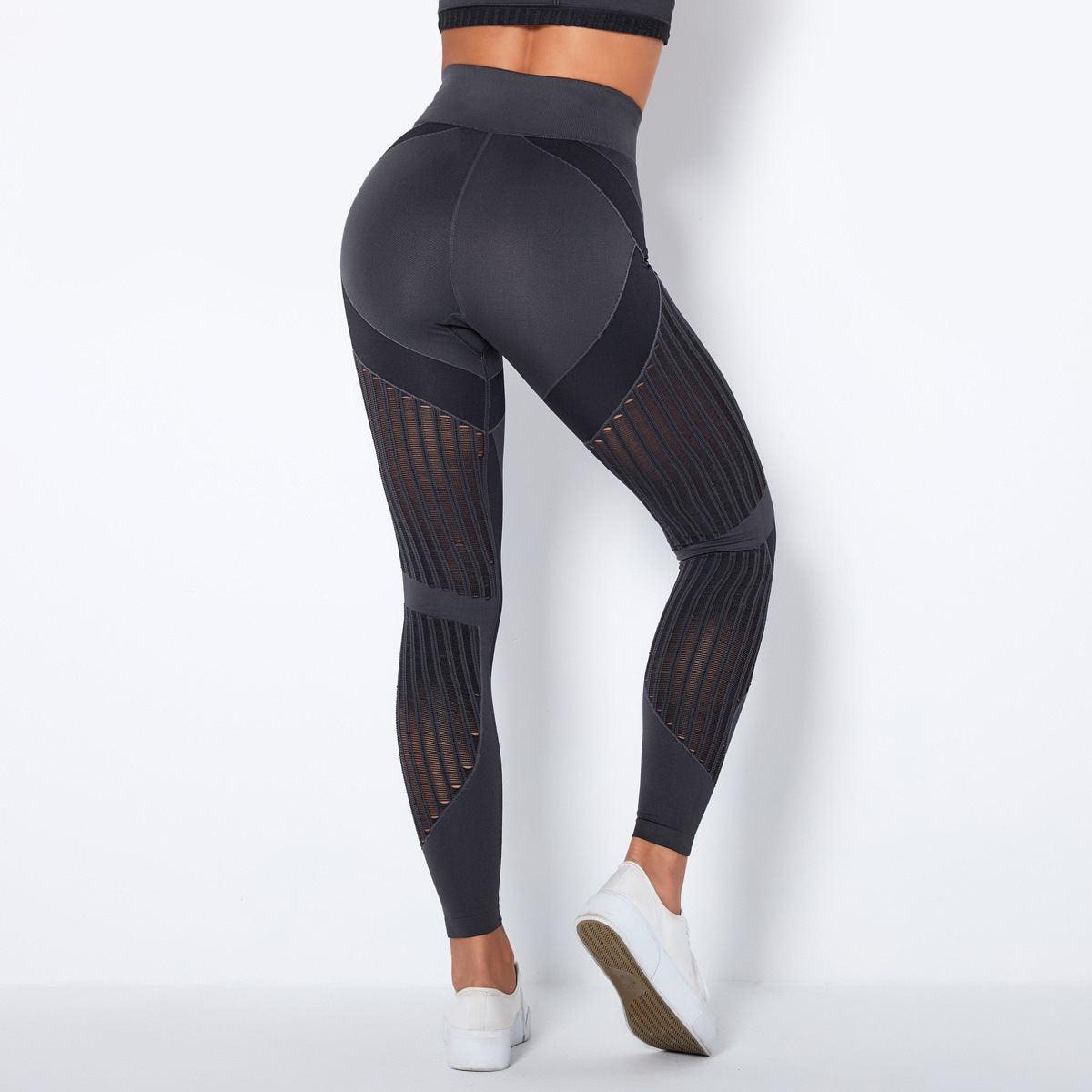 Seamless Mesh Knit Yoga pants - WOMONA.COM