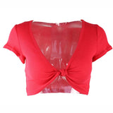 Knotted Short Top For Women - WOMONA.COM