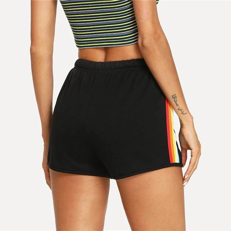 Casual Sports Rainbow Shorts Women - WOMONA.COM