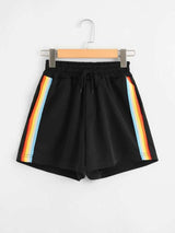 Casual Sports Rainbow Shorts Women - WOMONA.COM