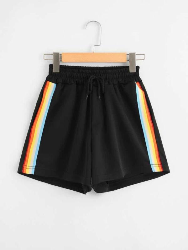 Casual Sports Rainbow Shorts Women - WOMONA.COM