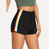 Casual Sports Rainbow Shorts Women - WOMONA.COM