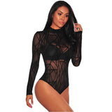 Sexy One-piece Pajamas See-through Outfit - WOMONA.COM