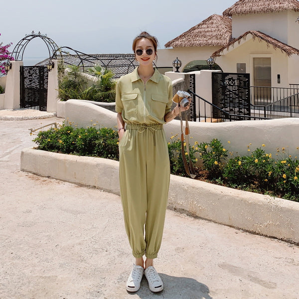 Long-legged Casual Jumpsuit - WOMONA.COM