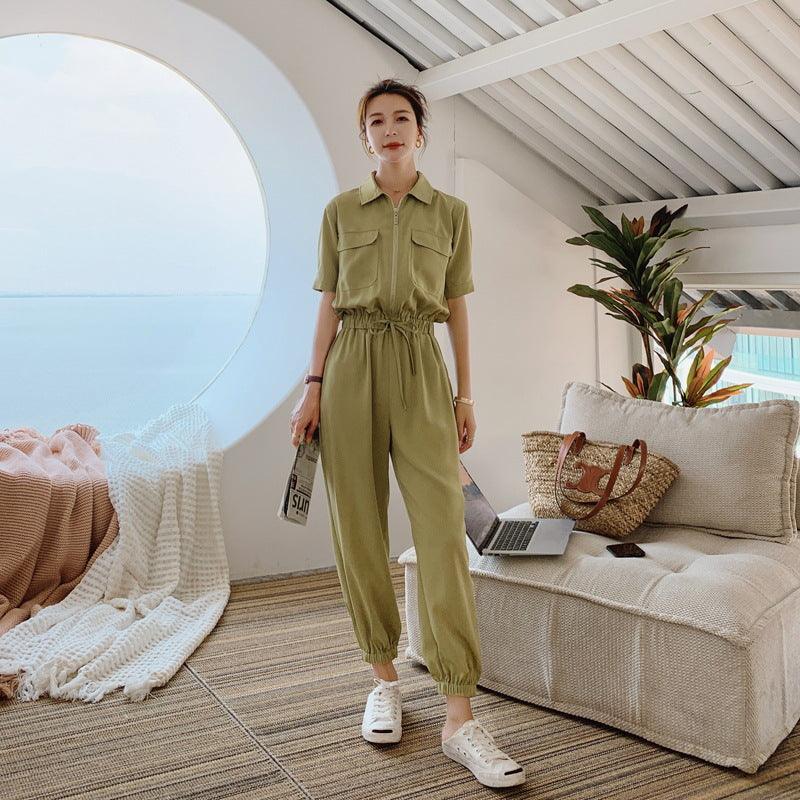Long-legged Casual Jumpsuit - WOMONA.COM