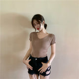 Casual Short-Sleeved T-Shirt Top - WOMONA.COM