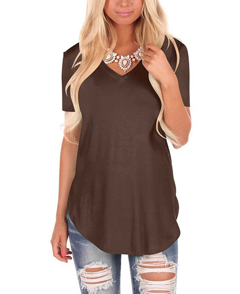 Women's Plus Size Loose Short Sleeve T-shirt - WOMONA.COM