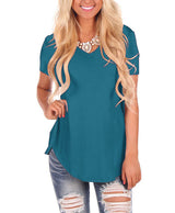 Women's Plus Size Loose Short Sleeve T-shirt - WOMONA.COM