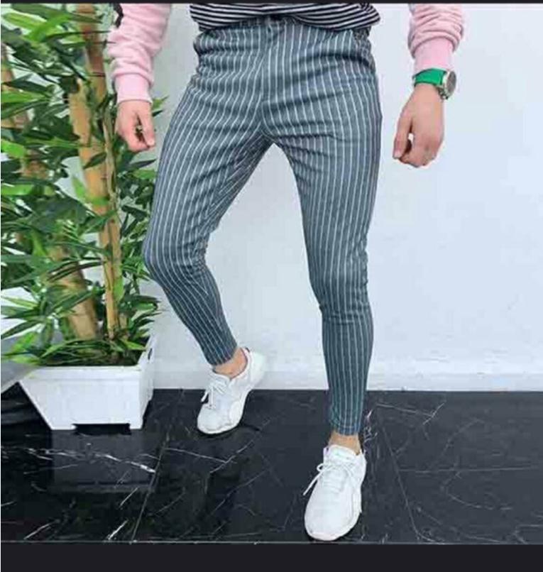 Striped men's casual pants - WOMONA.COM