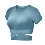 Sports Fitness Top Short Sleeve Women - WOMONA.COM