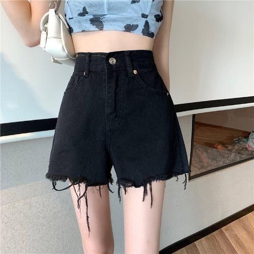 White Denim Shorts Summer - WOMONA.COM