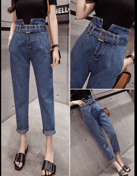 Women's Dark Blue Tapered Jeans