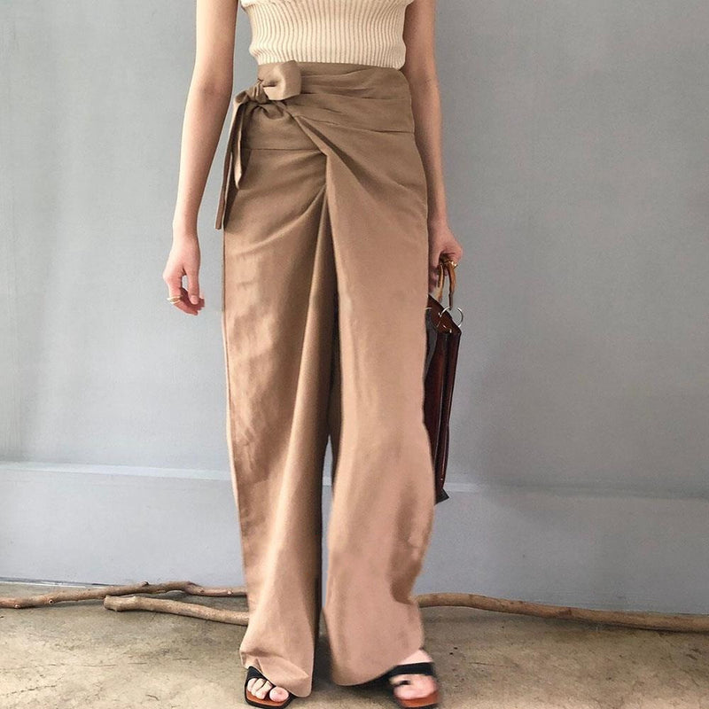 lace-up casual trousers - WOMONA.COM