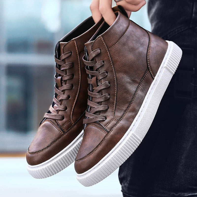 Casual Leather Handmade Shoes Sneakers - WOMONA.COM