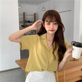 short sleeve casual shirt - WOMONA.COM