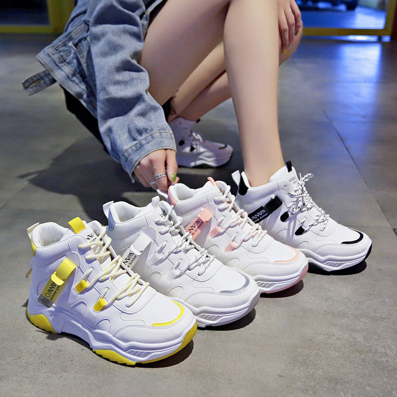 High-top sneakers, white shoes, women - WOMONA.COM