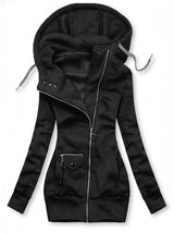 winter stitching hooded slim coat - WOMONA.COM