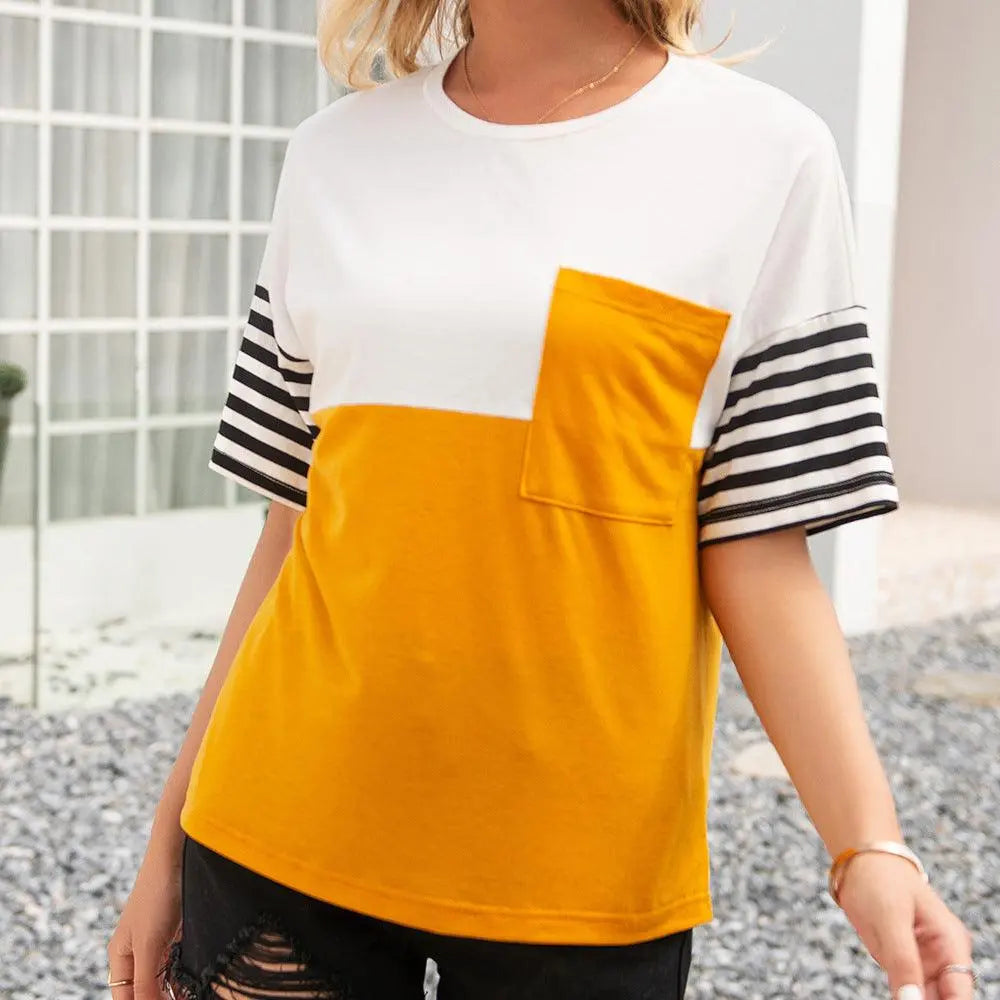 Short Sleeve Loose T-Shirt Top - WOMONA.COM