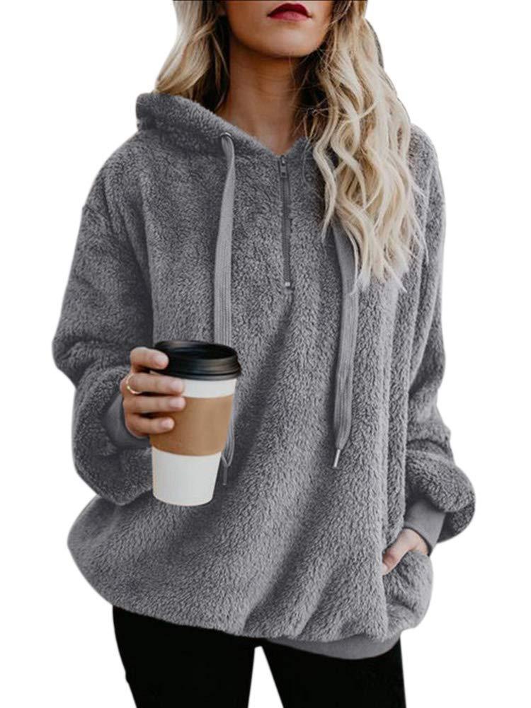 long-sleeved hooded sweater - WOMONA.COM