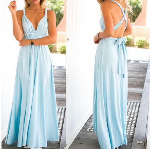 Women Bandage Convertible Boho Maxi Dress - WOMONA.COM