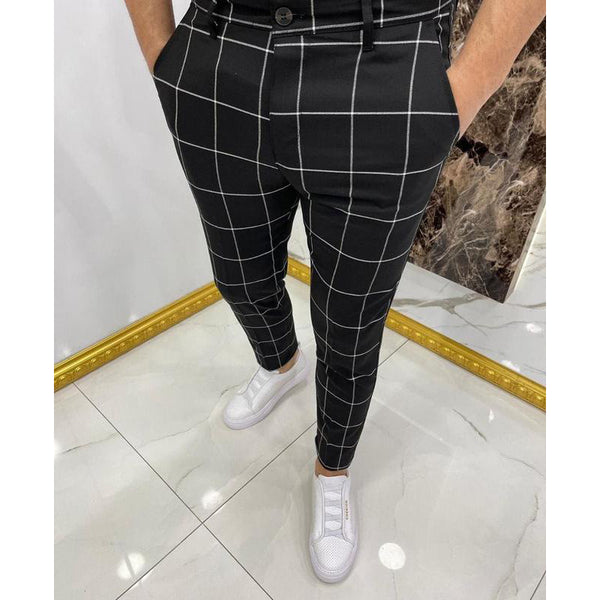 Men's Casual Plaid Pants - WOMONA.COM