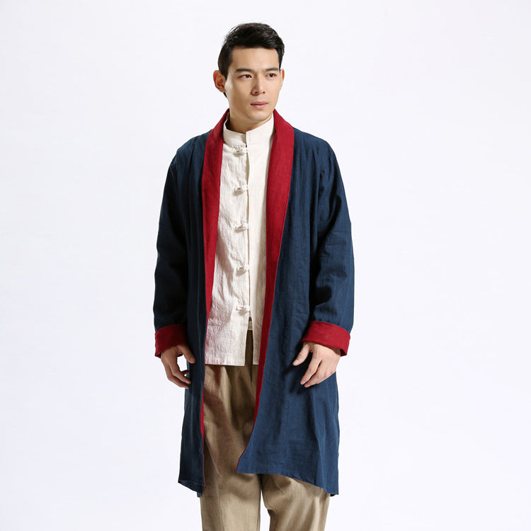 Linen cardigan long men's - WOMONA.COM