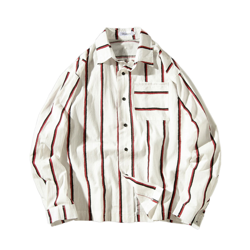 Loose striped shirt men - WOMONA.COM