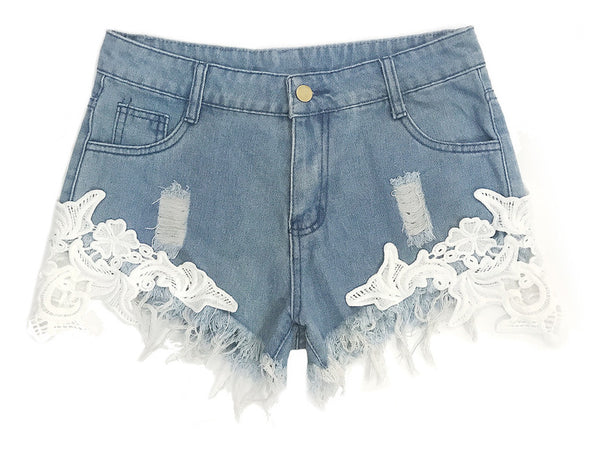 denim shorts hot pants - WOMONA.COM