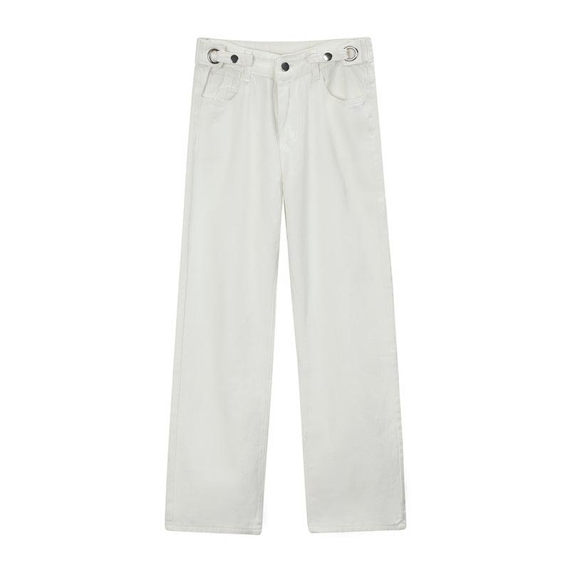 Slim Straight Wide-leg Pants - WOMONA.COM