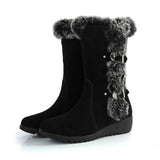 Casual Warm Fur Mid-Calf Boots - WOMONA.COM