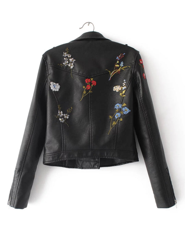 Loose leather jacket - WOMONA.COM