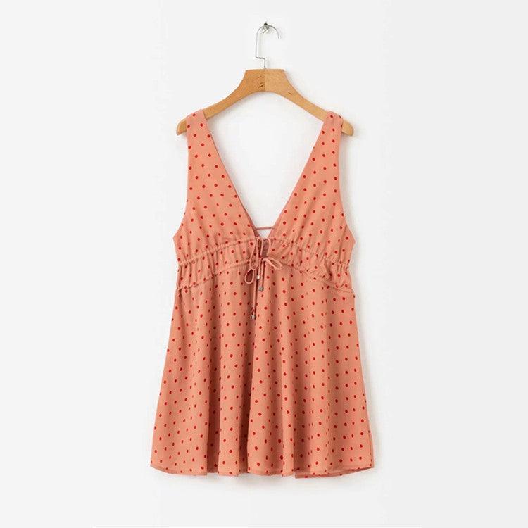 Deep V-neck  dress - WOMONA.COM