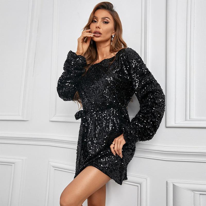 Round Neck Sexy Dress - WOMONA.COM