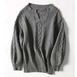 Emerald retro lazy sweater - WOMONA.COM