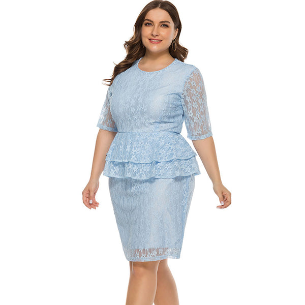 Plus size full lace dress - WOMONA.COM