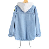 Two-piece denim hooded jacket - WOMONA.COM