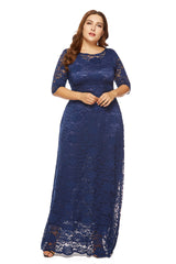 Plus Size Women New Hollow Lace Pocket Dress - WOMONA.COM