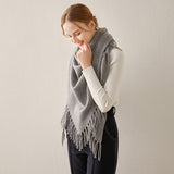 Scarf fringed cashmere shawl - WOMONA.COM