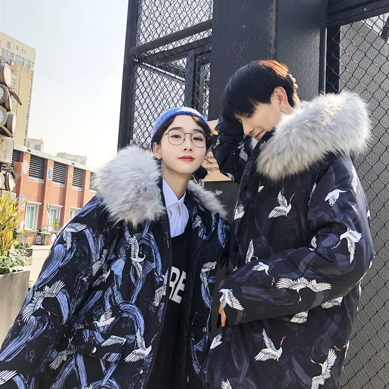 Thick printed cotton coat Men & Women - WOMONA.COM