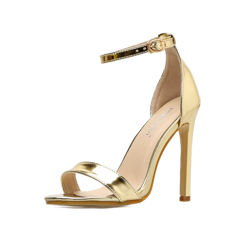 High Heels Gold And Silver Wedding Shoes - WOMONA.COM