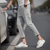 Men's checked casual pants - WOMONA.COM