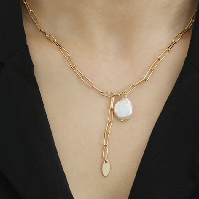 Shaped pearl necklace - WOMONA.COM